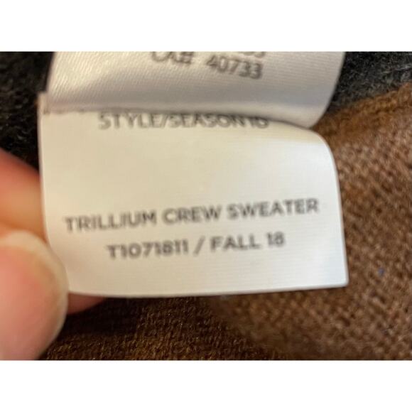 Toad & Co Lambswool Blend Colorblock Neutrals Trillium Crewneck Sweater, S - Picture 9 of 12